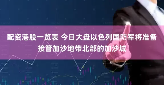 配资港股一览表 今日大盘以色列国防军将准备接管加沙地带北部的加沙城